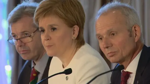 Nicola Sturgeon and David Lidington (right) held talks in Guernsey on Friday