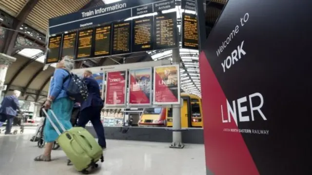 Train passengers in York