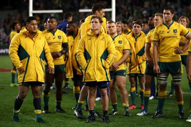 Australia rugby team after defeat against Ireland