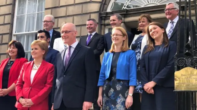 Nicola Sturgeon unveiled her new expanded cabinet outside Bute House in Edinburgh