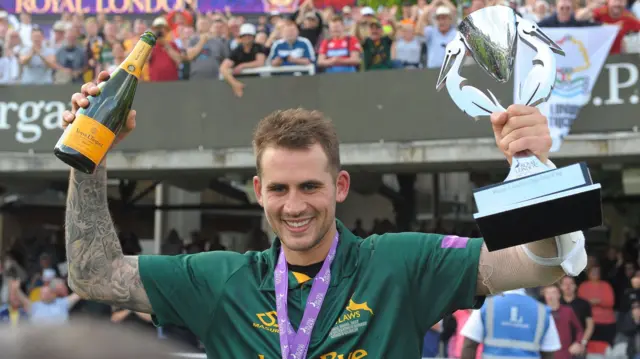 Alex Hales with the One-Day Cup trophy