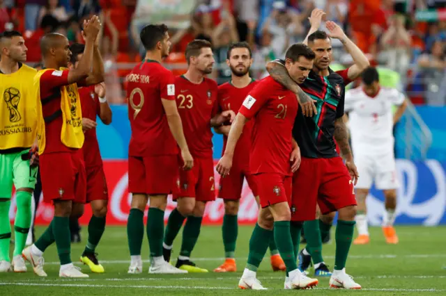 Portugal players react after the final whistle