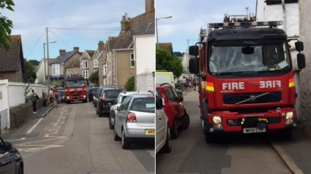 Fire engine in Penzance