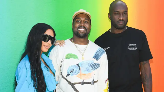 Kim Kardashian-West, Kanye West and Virgil Abloh