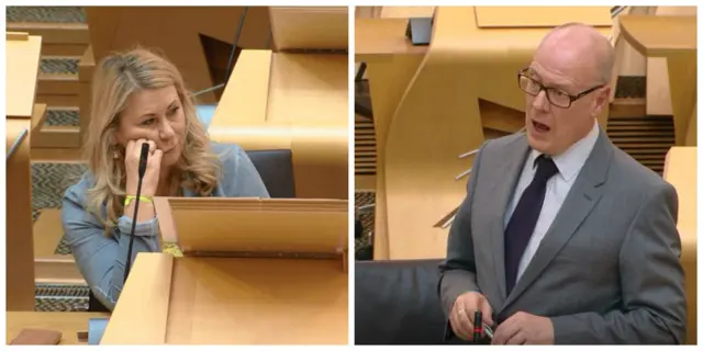 Labour MSP Pauline McNeill listens to the minister's reply