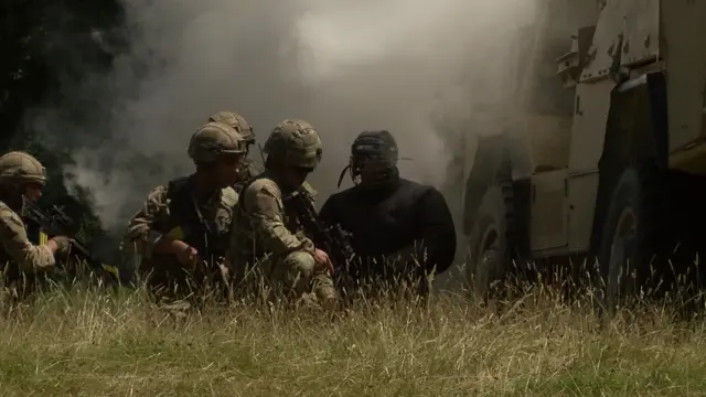 marines taking part in combat drill