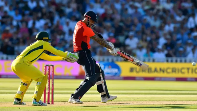 Alex Hales hits down the ground