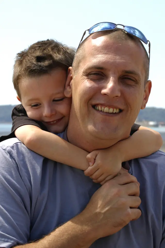 Adrian Fowler pictured with his son Joe, several years ago