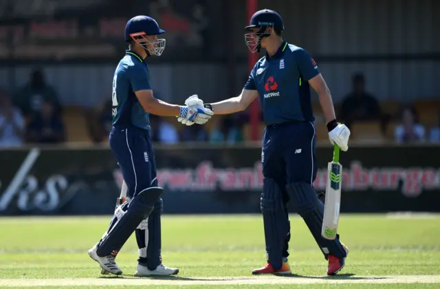 Sam Hain (left) and Tom Kohler-Cadmore shared a century stand at Wantage Road