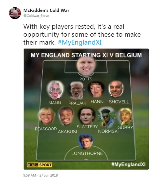 Comedy England team