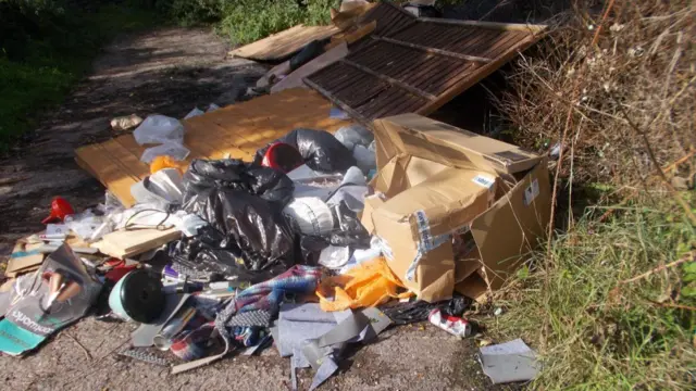 Fly-tipping in south Staffordshire