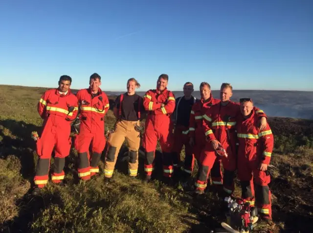 Membes of West Yorkshire's specialist wildfire crews.