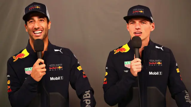 Daniel Ricciardo and Max Verstappen