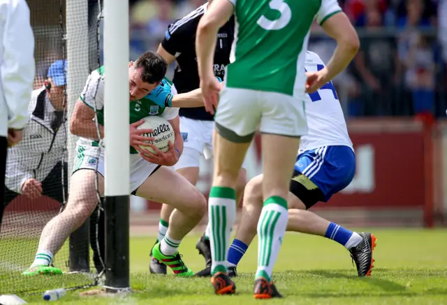 Barry Mulrone averts danger for Fermanagh in the first half