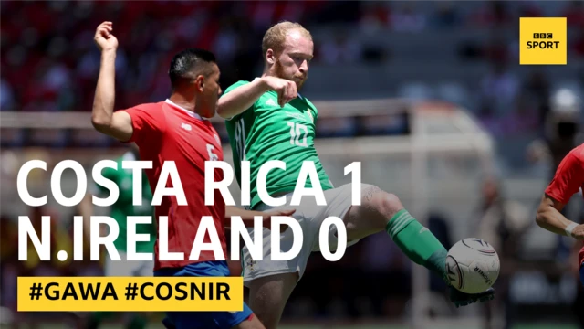 Half-time: Costa Rica 1-0 Northern Ireland