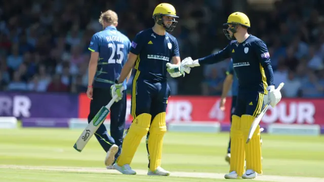 Rilee Rossouw and Tom Alsop of Hampshire