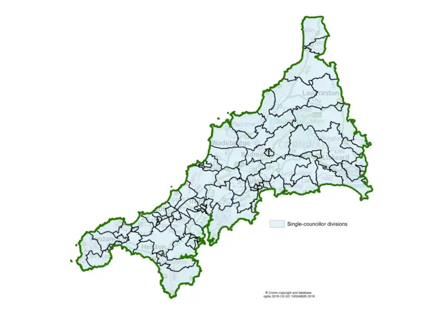 Proposed new council boundaries in Cornwall