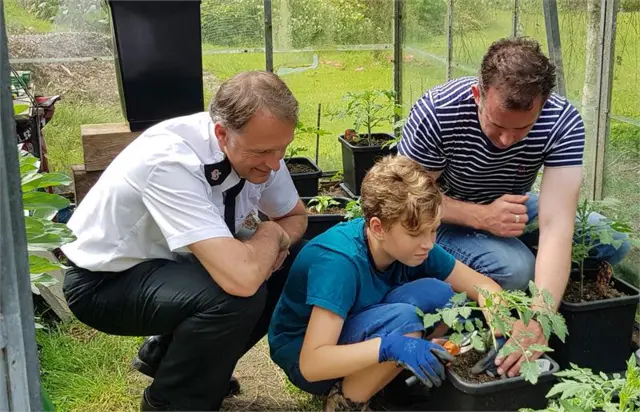 People in greenhouse