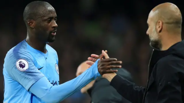 Yaya Toure and Pep Guardiola