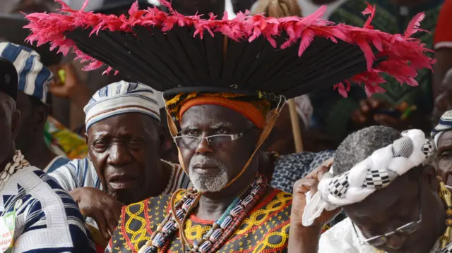 A Cameroonian chief pictured in Ivory Coast.