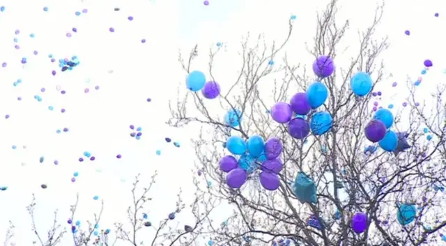 Balloons in trees