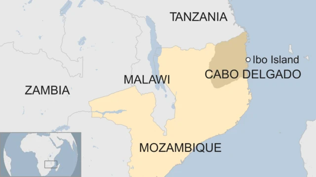 A map showing the affected areas