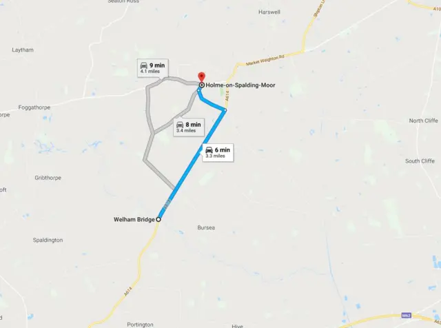 A614 road closure
