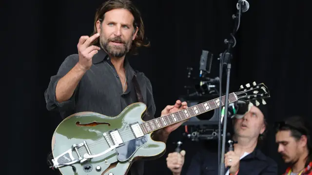 Bradley Cooper on stage at Glastonbury