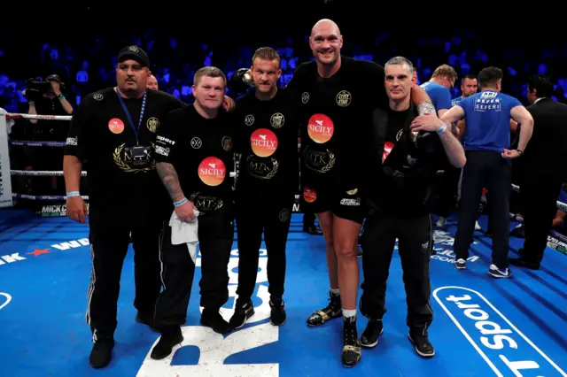 Tyson Fury celebrates