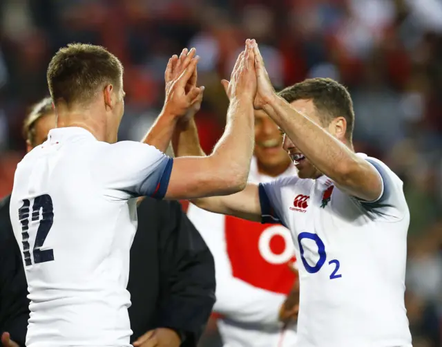 Owen Farrell celebrates