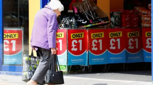 Woman shopping in Poundworld