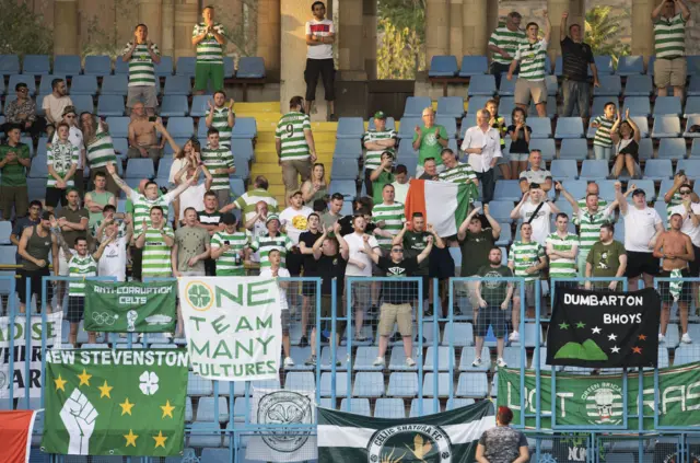 Celtic fans celebrate in Yerevan