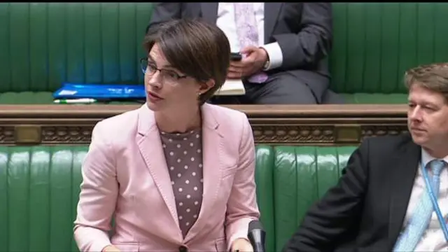 Chloe Smith speaks in the Commons