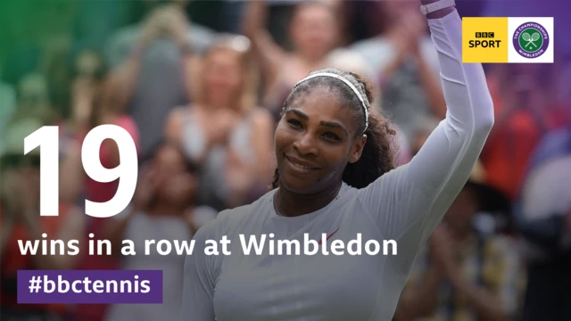 Serena Williams 19 wins in a row at Wimbledon