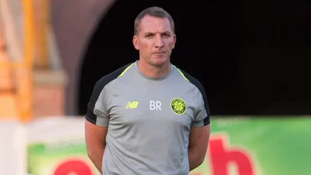 Brendan Rodgers oversees Celtic training in Armenia