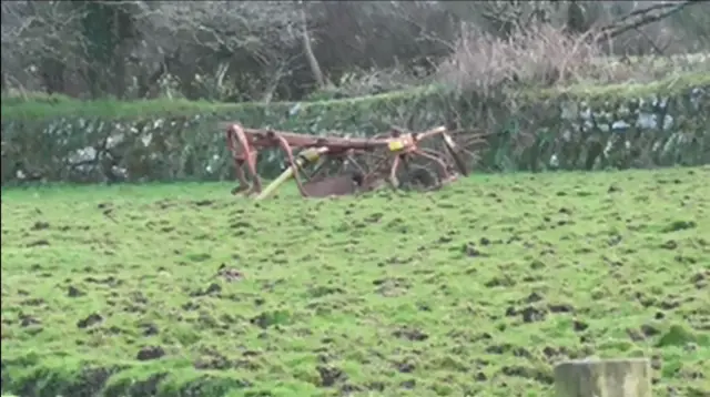 Farm equipment in field