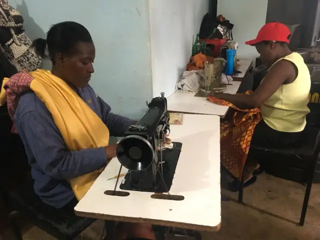 Women sewing at Amani Kibera