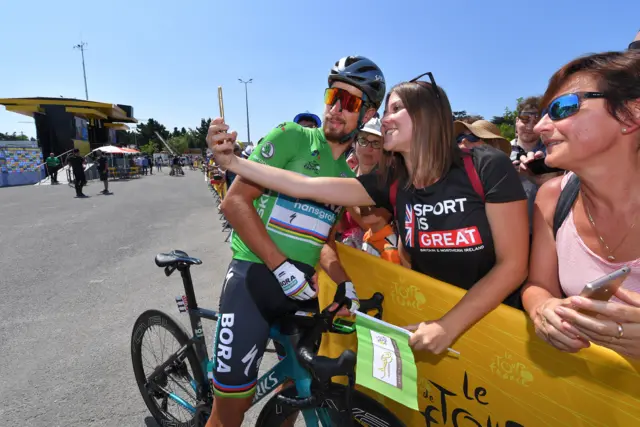 Peter Sagan poses for a picture