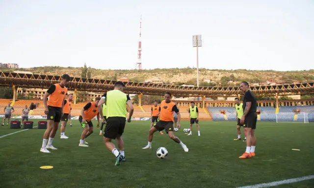 Celtic train at the Republican Stadium