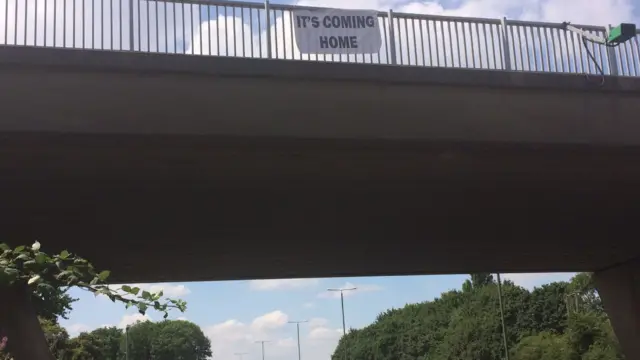 Banner on a bridge