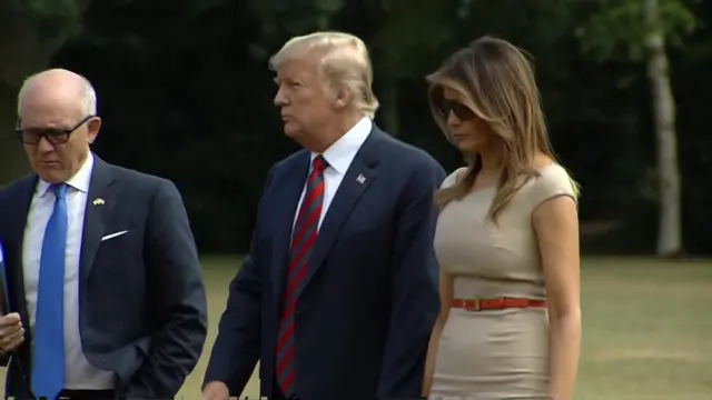 Woody Johnson with Donald and Melania Trump