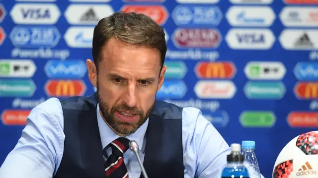 Gareth Southgate speaks to the press