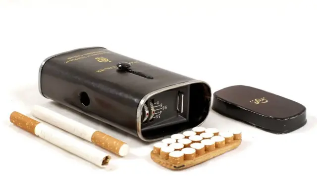 Camera disguised as cigarette case