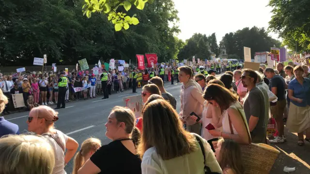 Protesters at Blenheim