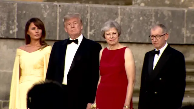 The two couples on the steps of Blenheim