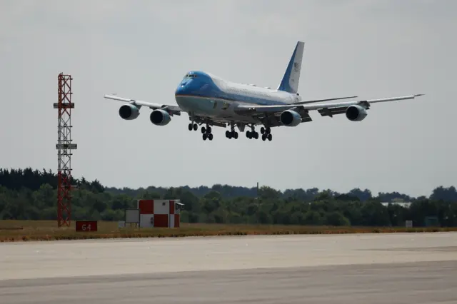 Air Force One preparing to land