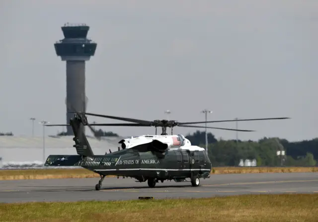 The Trumps leaving Stansted Airport