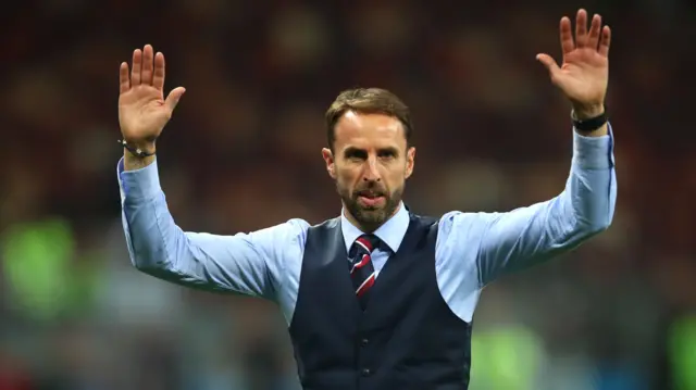 Gareth Southgate salutes the England fans