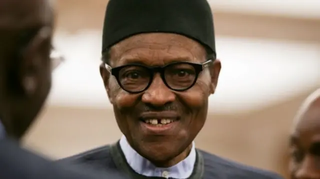 Muhammadu Buhari attends a reception at the closing session of the Commonwealth Business Forum at the Guildhall in London, Britain on April 18, 2017.