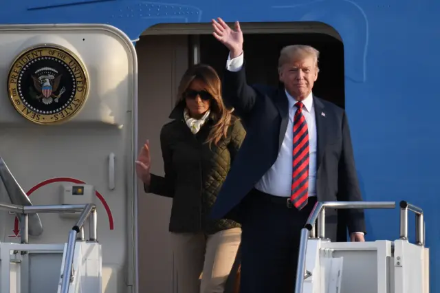 President Trump and wife Melania at Prestwick